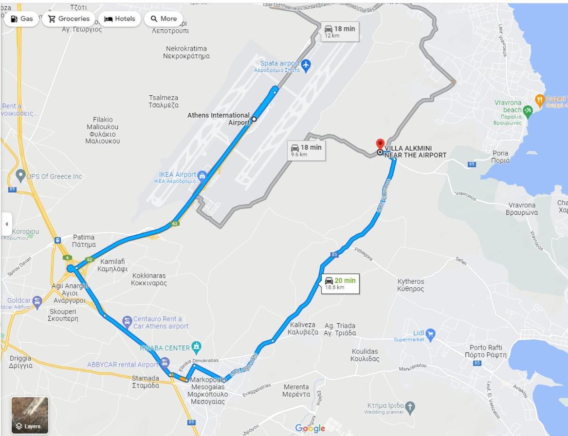 Villa Alkmini Near The Airport วราโวนา ภายนอก รูปภาพ